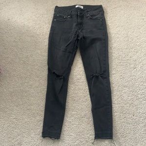 Black ripped skinny jeans from Just Black Denim